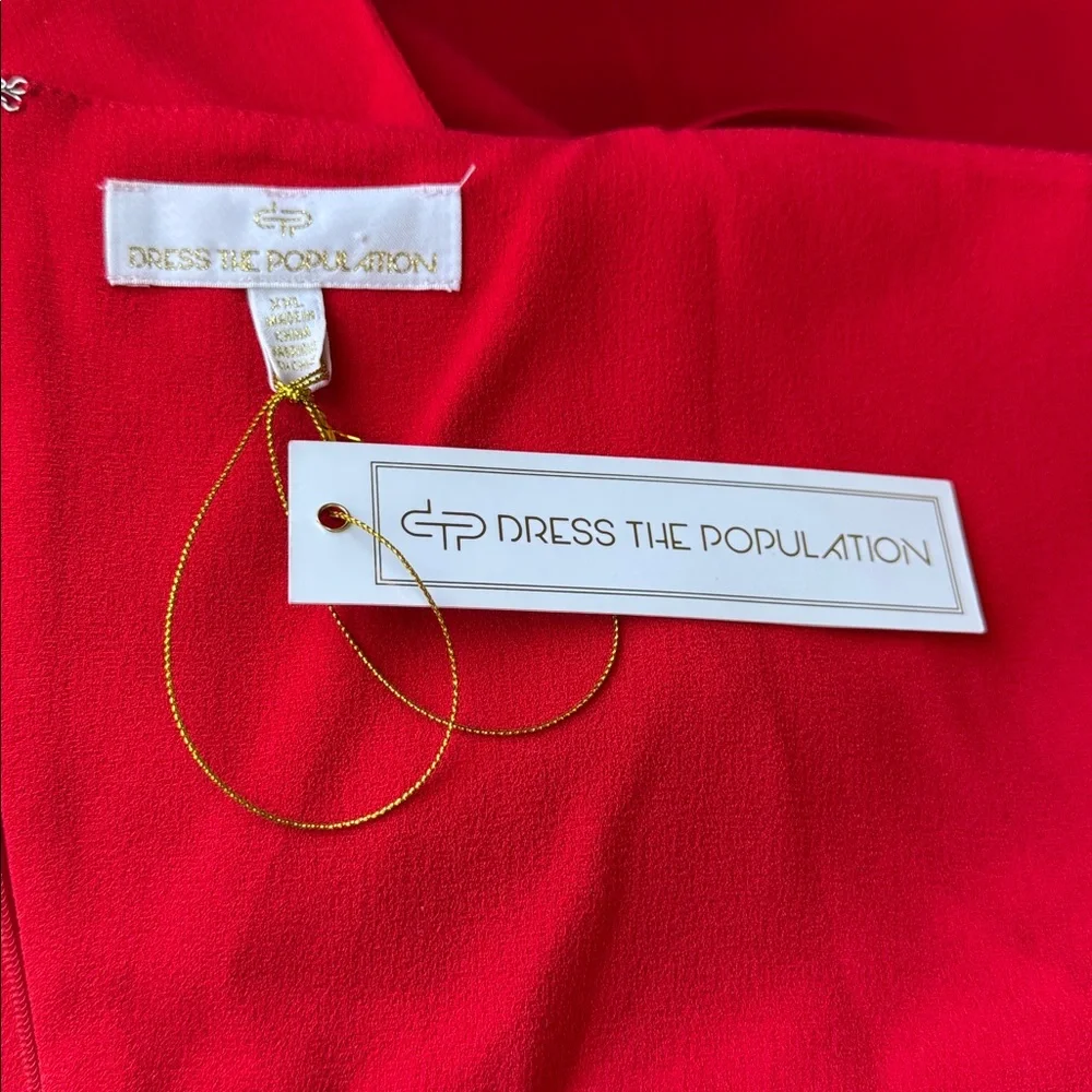 New with Tags Dress the Population Beth Ruffle Sleeve Cocktail Dress - Picture 8 of 8